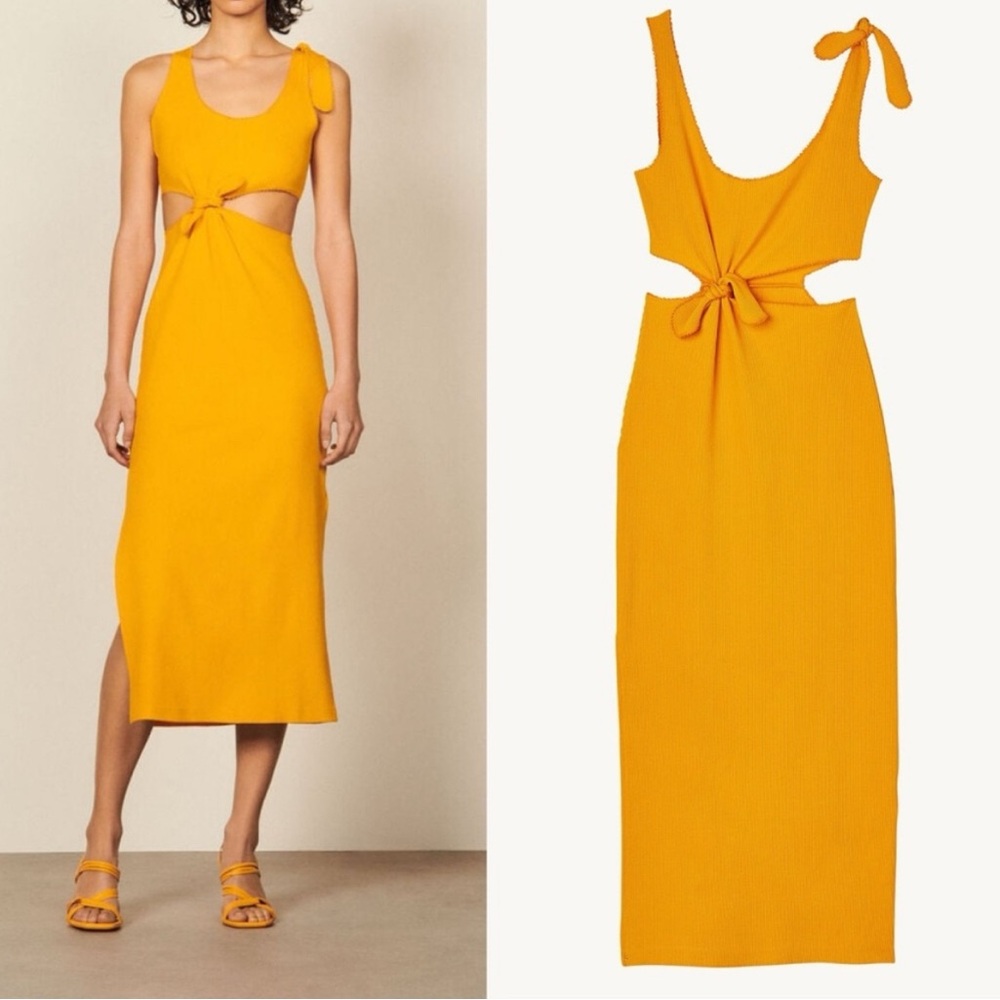 Sandro cutout stretch midi nwt